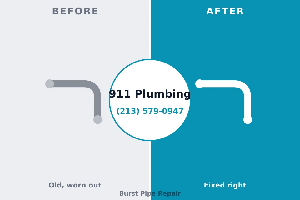 Before and after: plumbing repair Phoenixville, PA